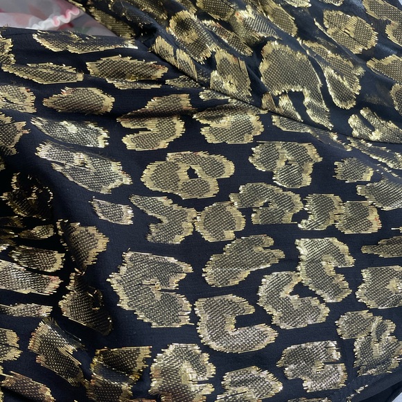 A.L.C. X Barney’s NYC Samantha Silk A-line Midi Dress Animal Print Metallic - Picture 7 of 8